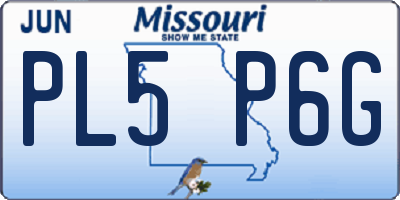 MO license plate PL5P6G