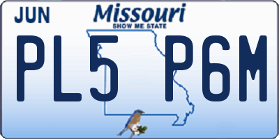MO license plate PL5P6M