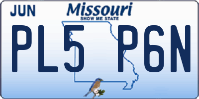 MO license plate PL5P6N