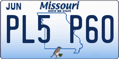 MO license plate PL5P6O