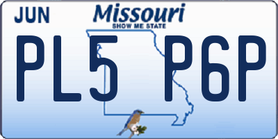 MO license plate PL5P6P