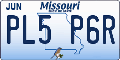 MO license plate PL5P6R