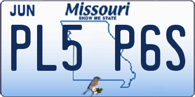 MO license plate PL5P6S