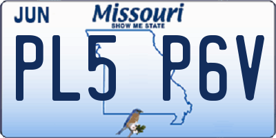 MO license plate PL5P6V