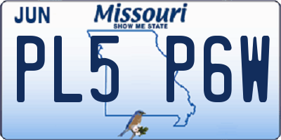 MO license plate PL5P6W