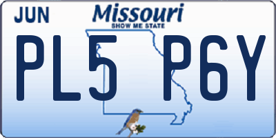 MO license plate PL5P6Y