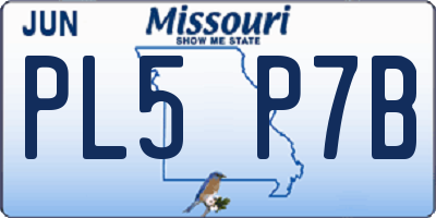 MO license plate PL5P7B