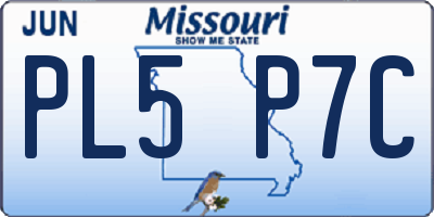 MO license plate PL5P7C