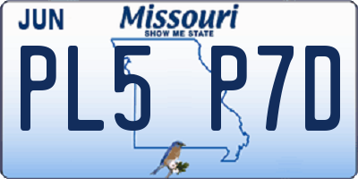 MO license plate PL5P7D