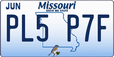 MO license plate PL5P7F