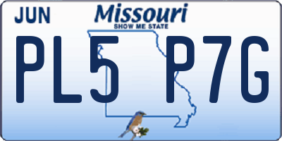 MO license plate PL5P7G