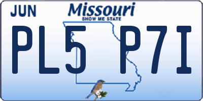 MO license plate PL5P7I