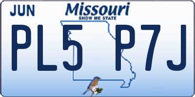 MO license plate PL5P7J