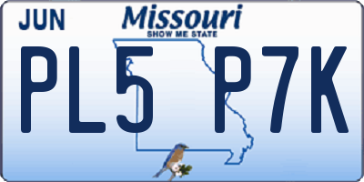 MO license plate PL5P7K