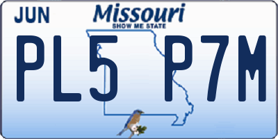 MO license plate PL5P7M