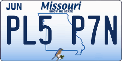 MO license plate PL5P7N