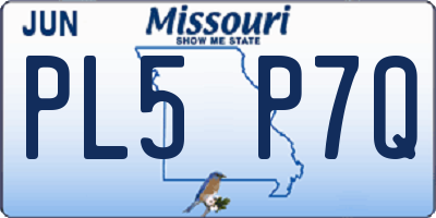 MO license plate PL5P7Q