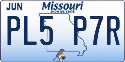 MO license plate PL5P7R