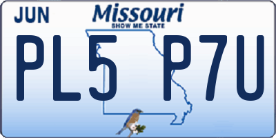 MO license plate PL5P7U