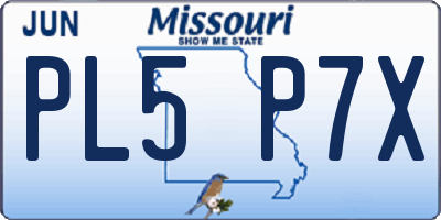 MO license plate PL5P7X