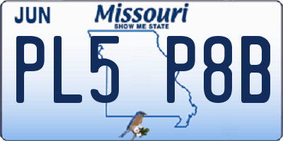 MO license plate PL5P8B