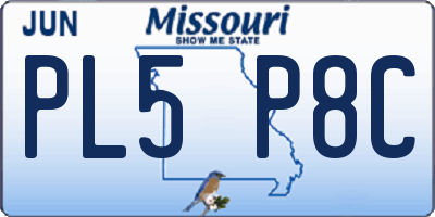 MO license plate PL5P8C