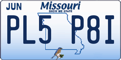 MO license plate PL5P8I