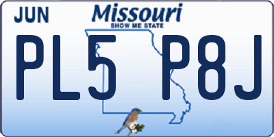 MO license plate PL5P8J