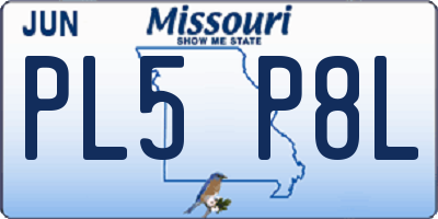 MO license plate PL5P8L