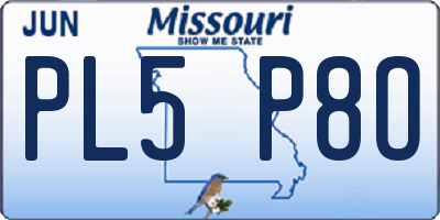 MO license plate PL5P8O