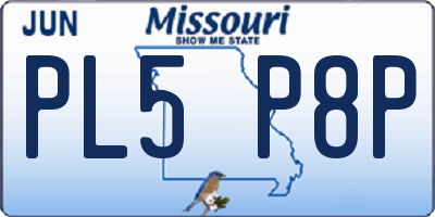 MO license plate PL5P8P