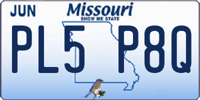 MO license plate PL5P8Q