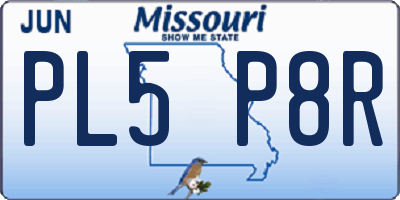 MO license plate PL5P8R