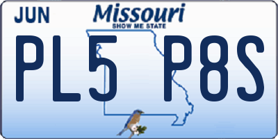 MO license plate PL5P8S