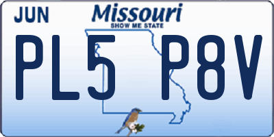 MO license plate PL5P8V