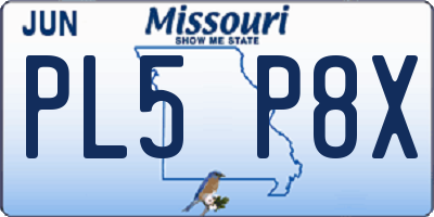 MO license plate PL5P8X
