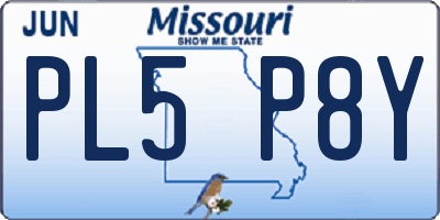 MO license plate PL5P8Y