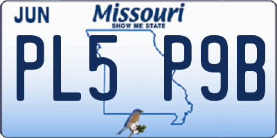 MO license plate PL5P9B