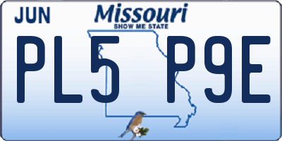 MO license plate PL5P9E