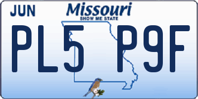 MO license plate PL5P9F