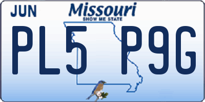 MO license plate PL5P9G