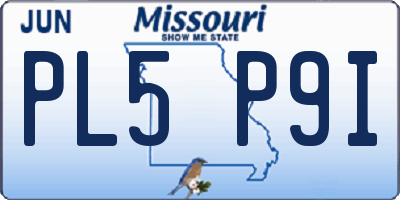 MO license plate PL5P9I