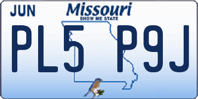 MO license plate PL5P9J