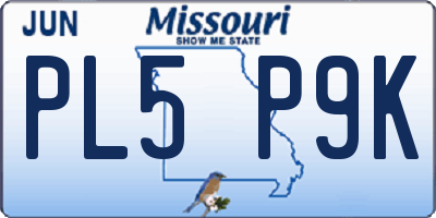 MO license plate PL5P9K