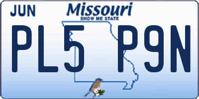MO license plate PL5P9N