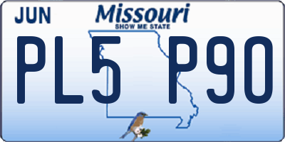 MO license plate PL5P9O