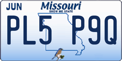 MO license plate PL5P9Q