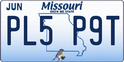MO license plate PL5P9T