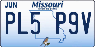 MO license plate PL5P9V