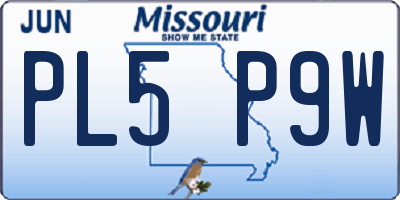 MO license plate PL5P9W
